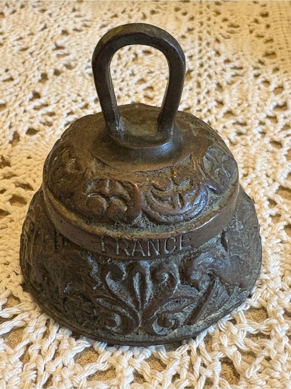 Vintage Solid Brass France Souvenir Bell | Ornate French Collectible Decor